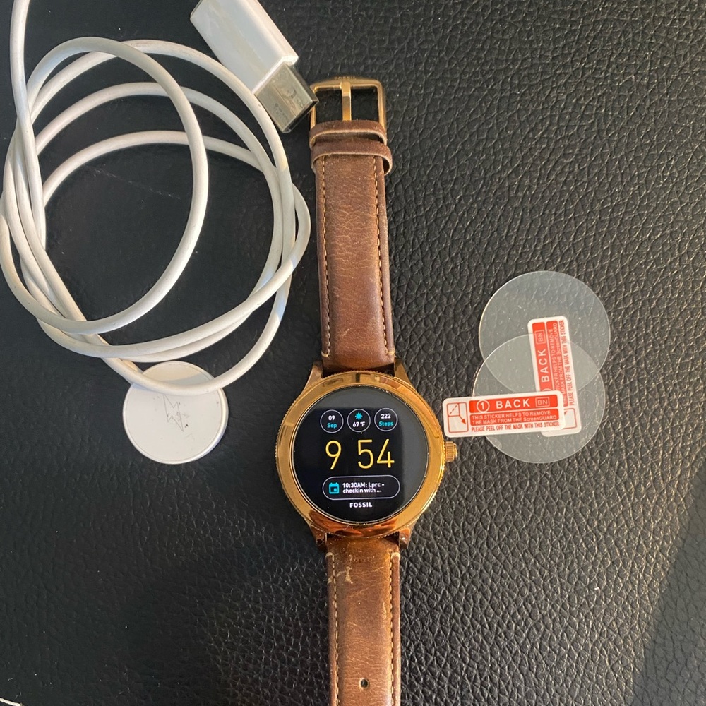 Rose gold stainless venture fossil watch